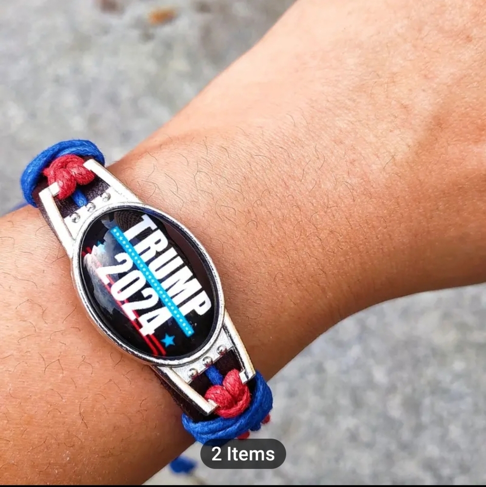 New Trump 2024 PY Leather Medallion Bracelet Unisex